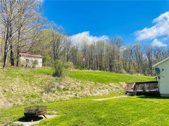 5291 Starr Rd, Thurston, NY 14821 - view of yard featuring a deck