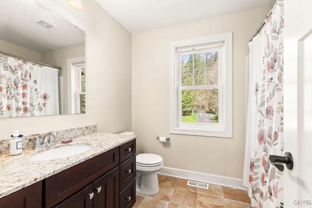 3830 Rippleton Rd, Cazenovia, NY 13035 - full bath with visible vents, baseboards, toilet, and vanity