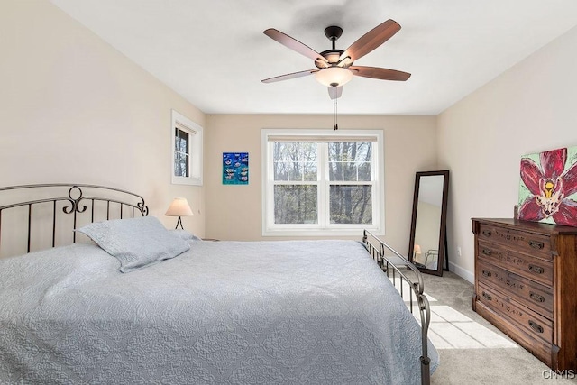 3830 Rippleton Rd, Cazenovia, NY 13035 - bedroom with baseboards, a ceiling fan, and carpet