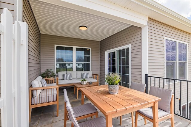 exterior space with outdoor lounge area