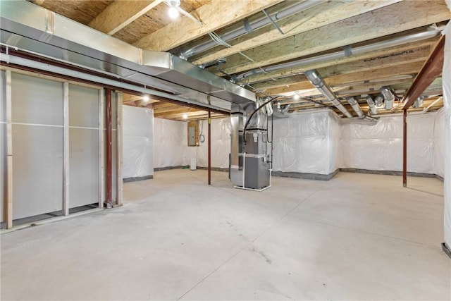 unfinished below grade area with heating unit