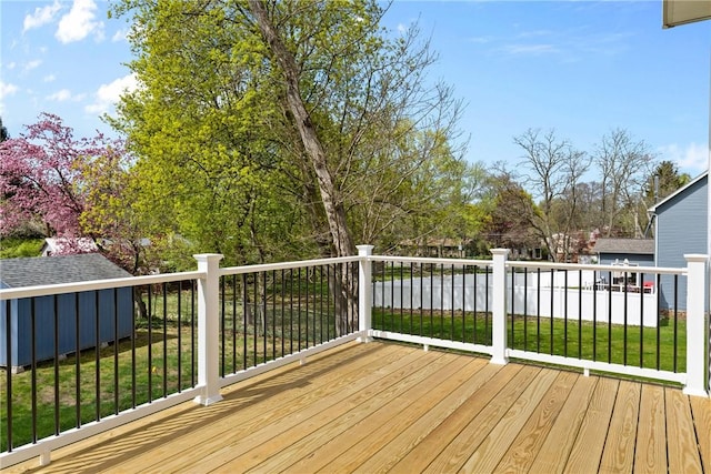 deck with a yard