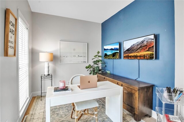 office space featuring baseboards