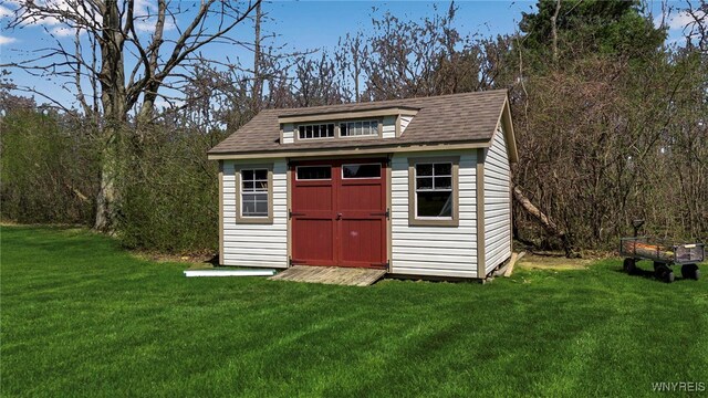view of shed