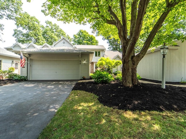 view of front of home featuring a garage and aphalt driveway
