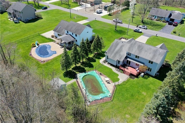 bird's eye view featuring a residential view