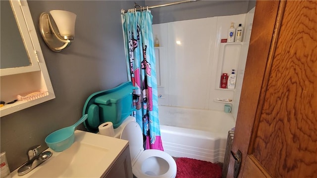 147 Roswell Ave, Tonawanda-Town, NY 14207 - bathroom with vanity, shower / tub combo with curtain, and toilet