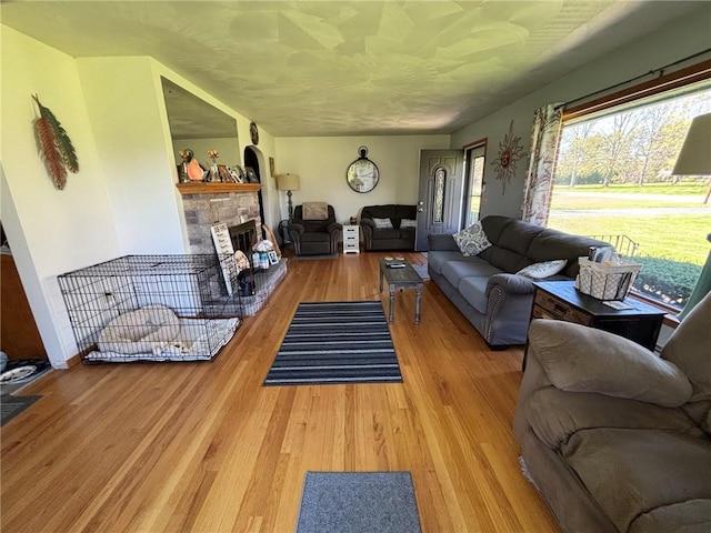 1001 W Broad St, Horseheads, NY 14845 - living room with plenty of natural light, a fireplace, and wood finished floors