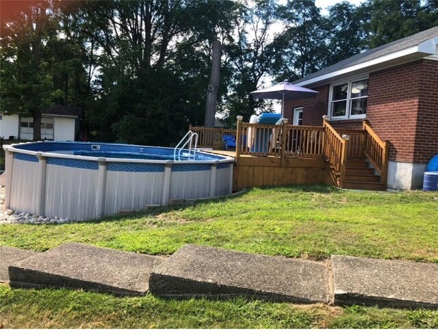 1001 W Broad St, Horseheads, NY 14845 - view of yard with a deck and an outdoor pool