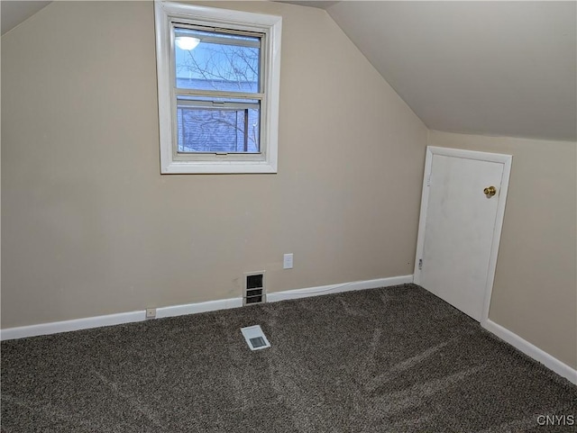134 Malden Rd, Salina, NY 13211 - additional living space with visible vents, carpet, baseboards, and vaulted ceiling