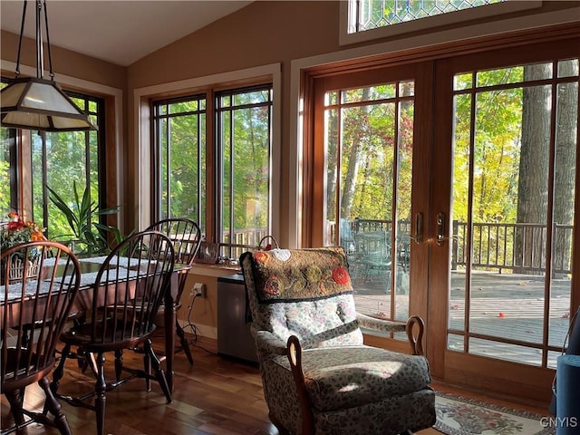 2321 Olanco Rd, Spafford, NY 13110 - sunroom with french doors and vaulted ceiling