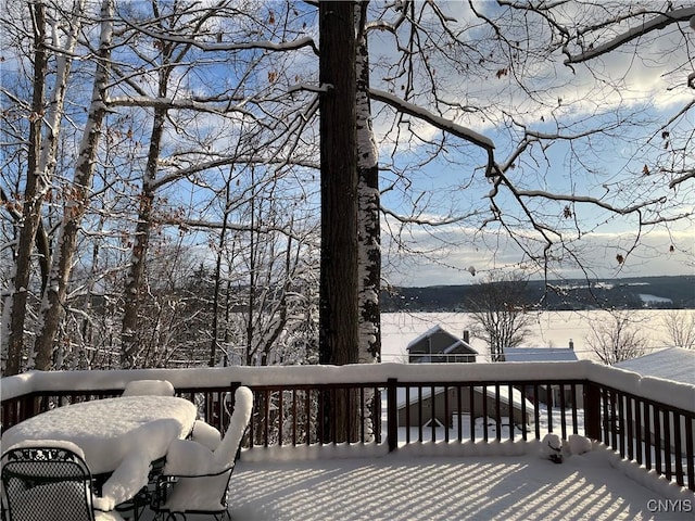 2321 Olanco Rd, Spafford, NY 13110 - view of snow covered deck