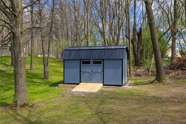 view of shed