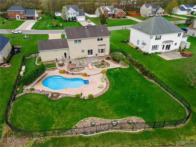 drone / aerial view featuring a residential view