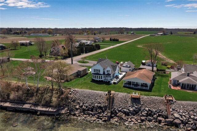 aerial view featuring a rural view