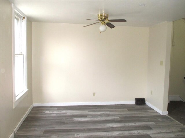 57-59 Maple St, Oneonta-City, NY 13820 - empty room featuring a ceiling fan, plenty of natural light, and wood finished floors
