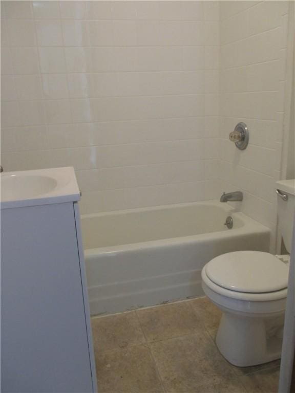 57-59 Maple St, Oneonta-City, NY 13820 - full bathroom with vanity, tile patterned flooring, bathtub / shower combination, and toilet