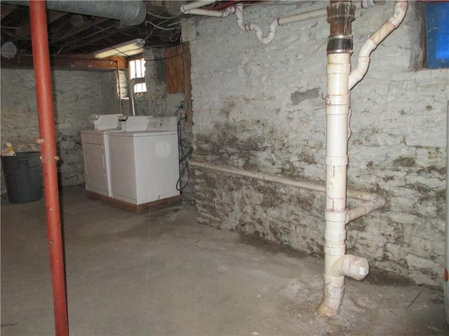 57-59 Maple St, Oneonta-City, NY 13820 - basement with washer and clothes dryer