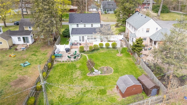 aerial view with a residential view