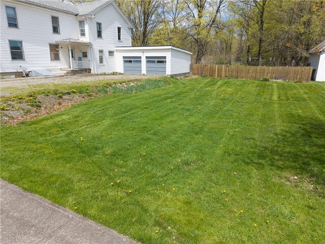9 Porter St, Prattsburgh, NY 14873 - view of yard with fence and an attached garage