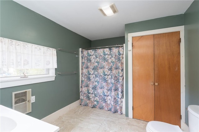 9 Porter St, Prattsburgh, NY 14873 - full bathroom featuring toilet, curtained shower, and visible vents