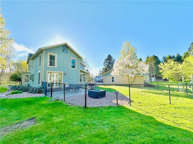 1058 State Route 48, Granby, NY 13069 - back of property with a lawn, a patio, fence, and french doors