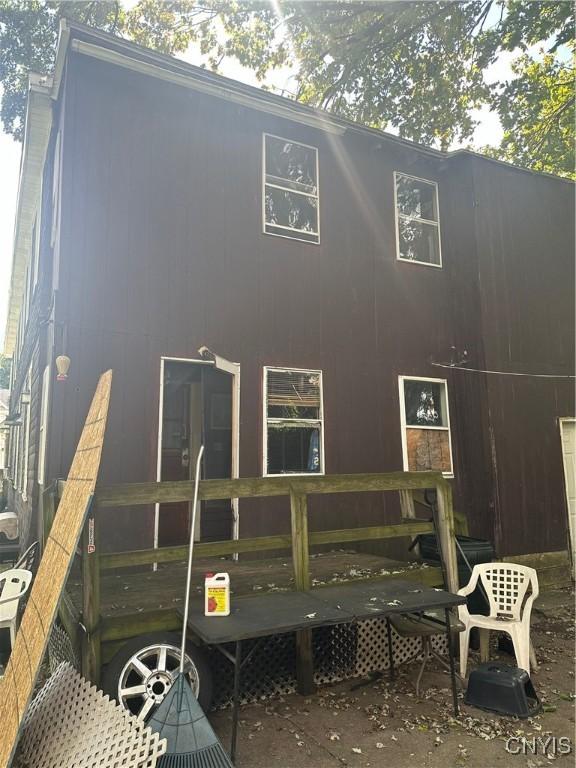 exterior space featuring a wooden deck