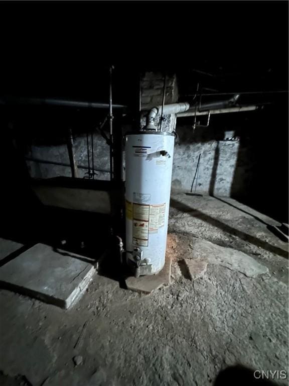 interior space with gas water heater