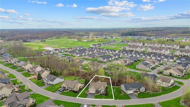 bird's eye view with a residential view