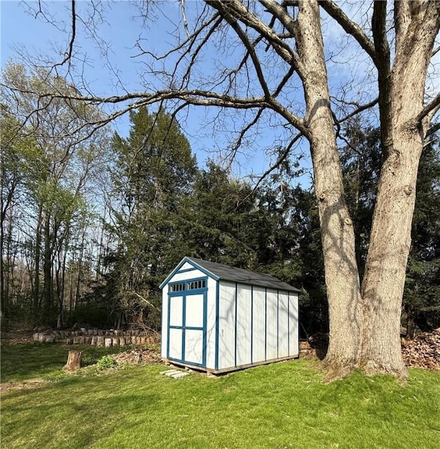view of shed