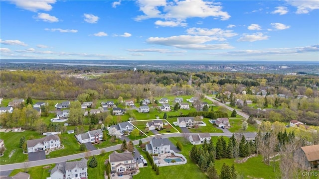 bird's eye view with a residential view