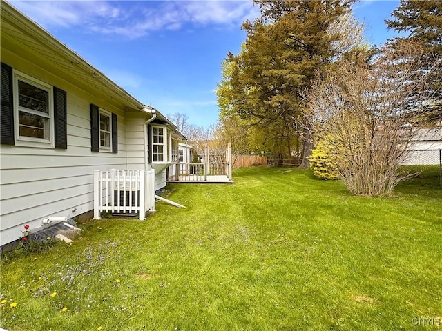 view of yard featuring fence