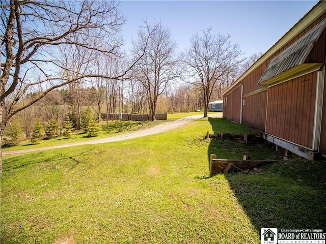 5585 Eke Rd, Harmony, NY 14710 - view of yard with a pole building, an outbuilding, and driveway