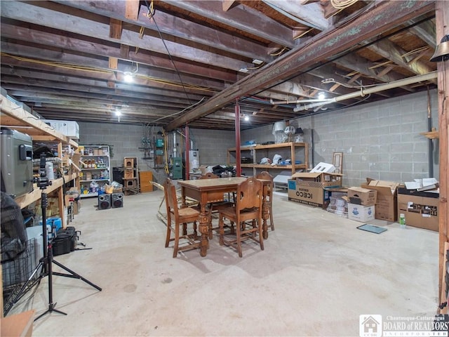 5585 Eke Rd, Harmony, NY 14710 - unfinished basement featuring gas water heater