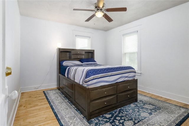 24 Sherman St, Union, NY 13790 - bedroom with baseboards, ceiling fan, and wood finished floors