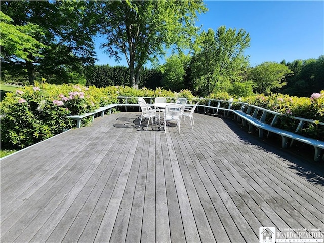 3539 Morley Rd, North Harmony, NY 14710 - wooden deck featuring outdoor dining space