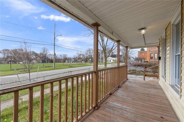 wooden terrace with covered porch
