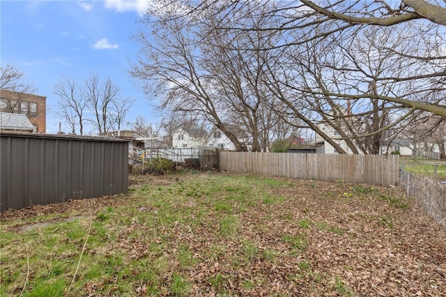 view of yard with fence