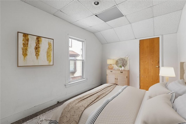 bedroom with a drop ceiling