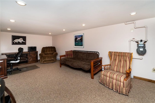 interior space with recessed lighting and baseboards