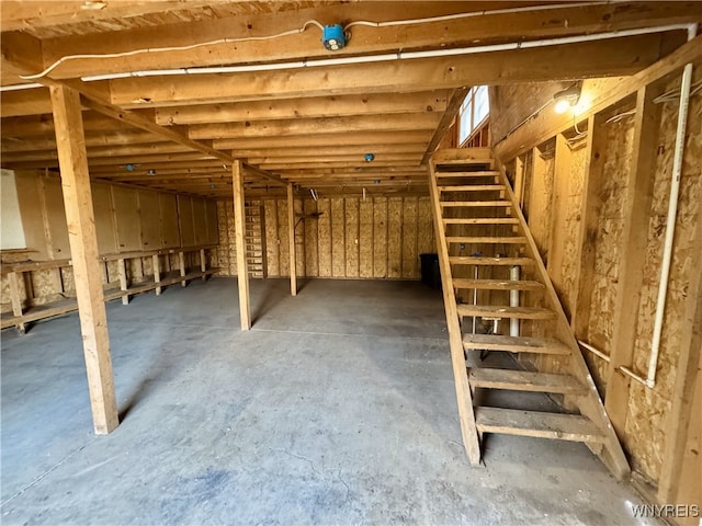 below grade area with stairway