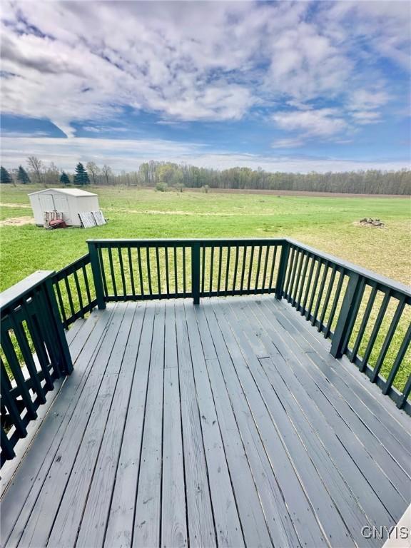 4850 Palmer Rd, Lee, NY 13471 - wooden deck featuring a yard