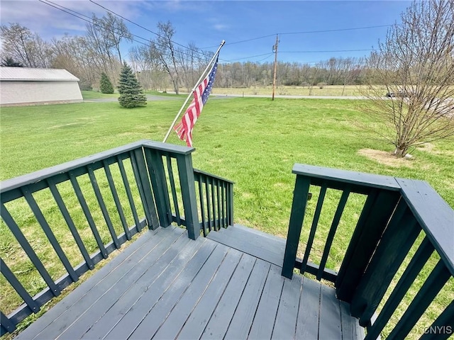 4850 Palmer Rd, Lee, NY 13471 - wooden terrace with a lawn
