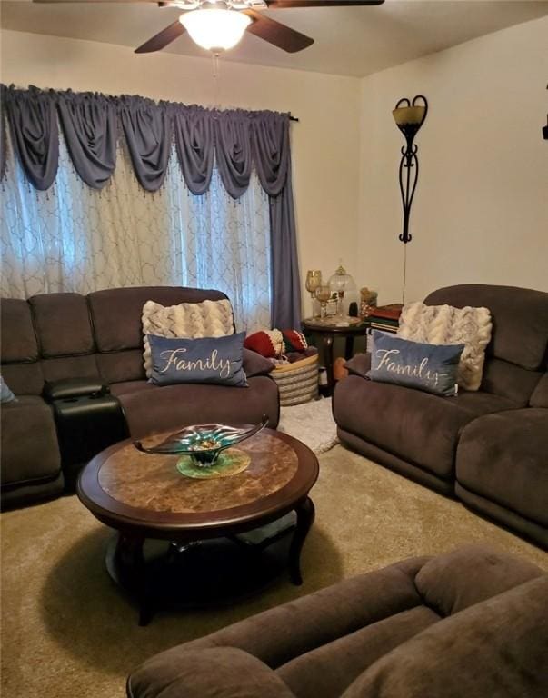 28 Upton Pl, Rochester, NY 14612 - carpeted living area with a ceiling fan