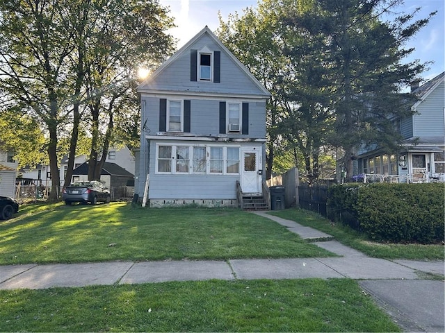 200 Doane St, Elmira-City, NY 14901 - view of front of property featuring entry steps, fence, and a front yard