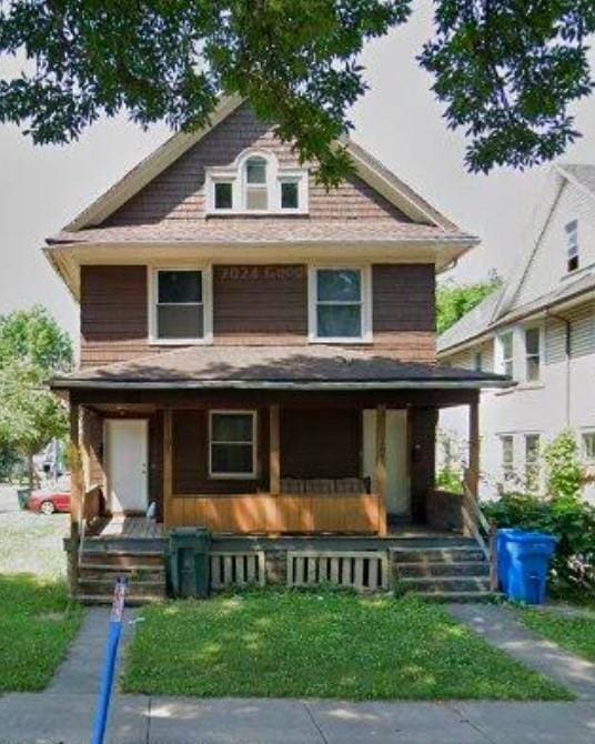 traditional style home with a porch