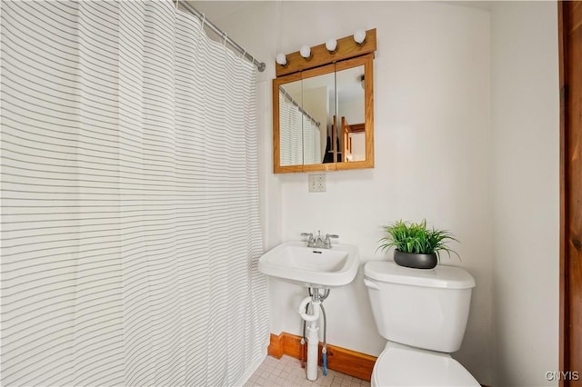 14 Meadow St, Kirkland, NY 13323 - full bath featuring a sink, baseboards, a shower with curtain, and toilet