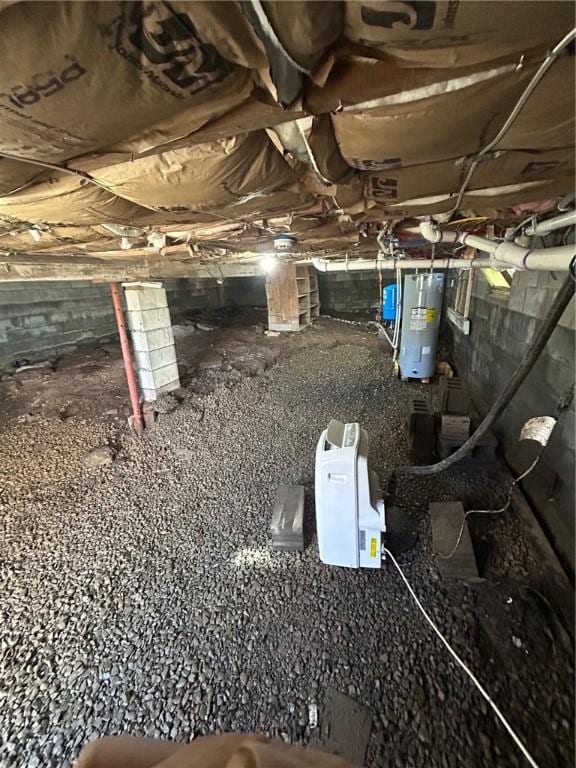 746 Gaffey Rd, Harpersfield, NY 12167 - inside crawl space featuring water heater