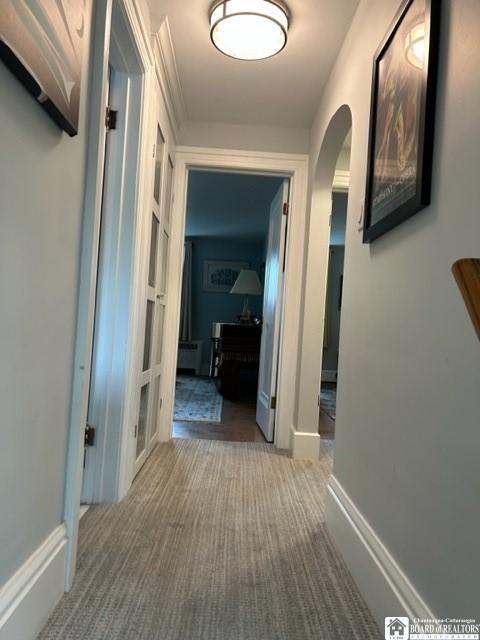 4 Brewer Pl, Westfield, NY 14787 - hall with baseboards, arched walkways, and carpet