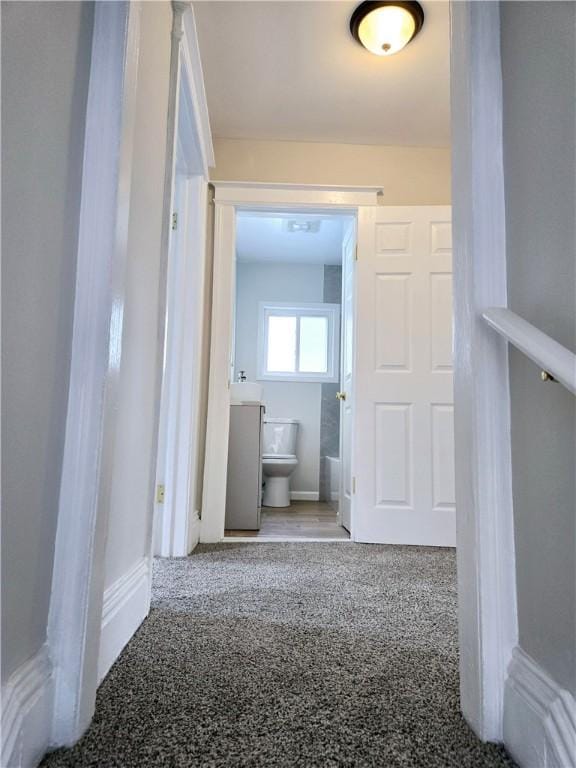 corridor with carpet flooring